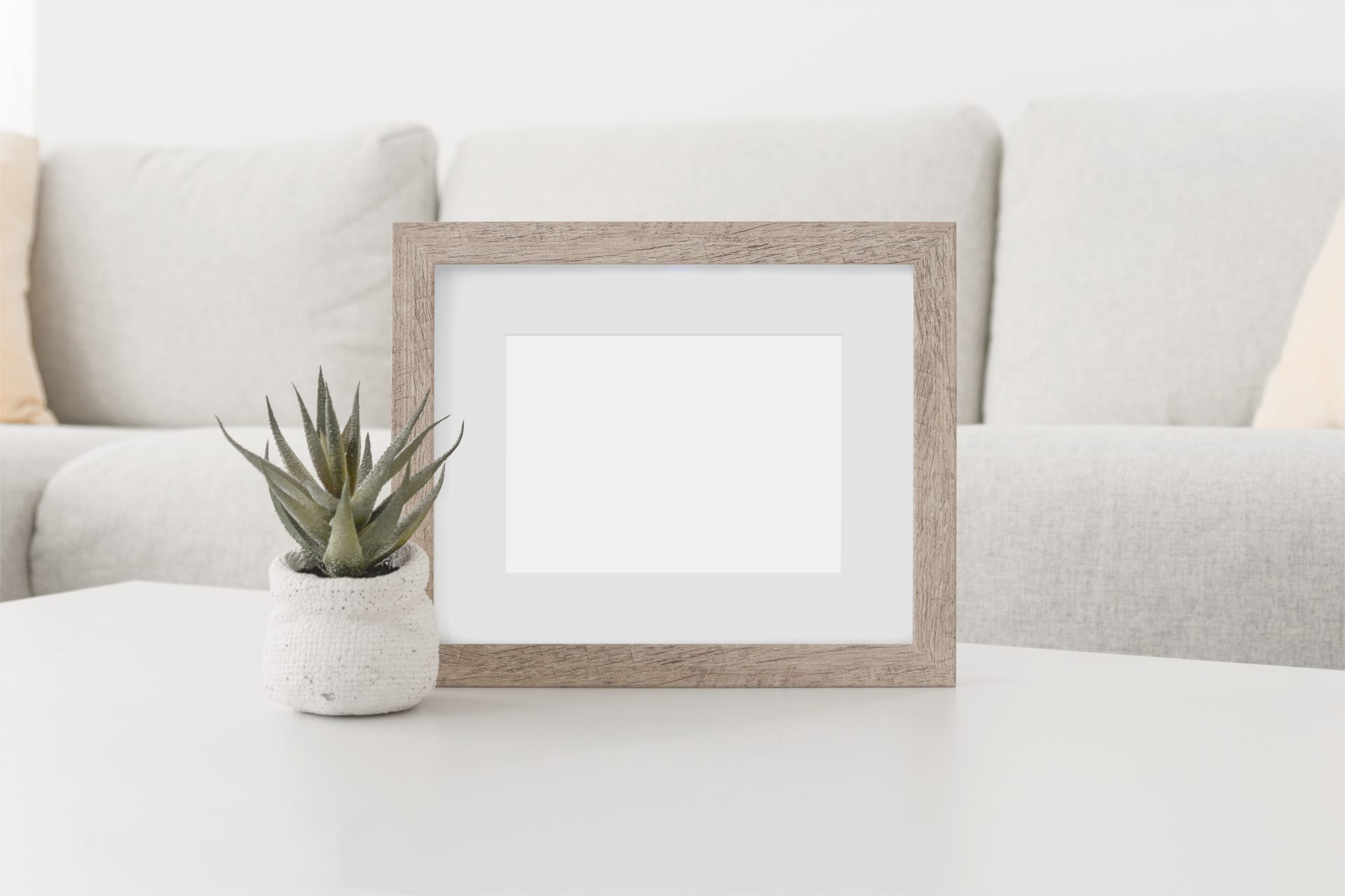 实木相框木头照片画框提案效果图展示VI智能贴图样机 第133期