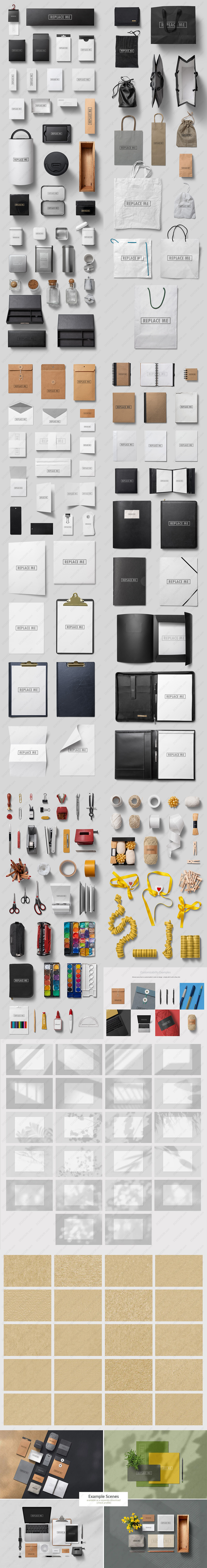 百款艺术品牌场景元素包装办公文具合集样机 第100期