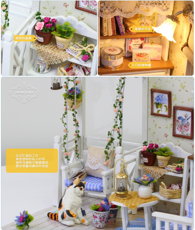 图片[5] - diy小屋小猫日记手工房子建筑模型玩具送女生闺蜜生日礼物 - 语梦星球