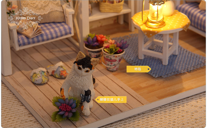 图片[7] - diy小屋小猫日记手工房子建筑模型玩具送女生闺蜜生日礼物 - 语梦星球