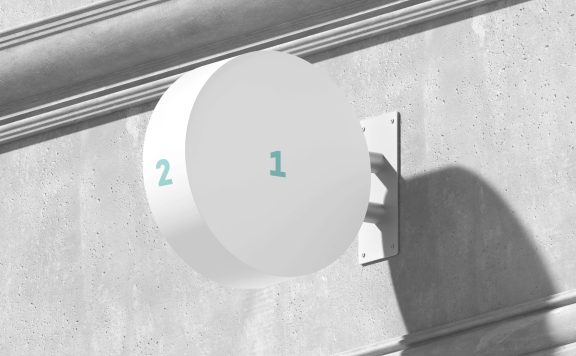 极简逼真圆形正方形灯箱招牌logo徽标店招广告牌样机