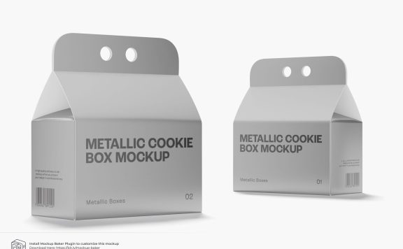 极简质感银色金属手提盒礼品包装盒牛奶盒纸盒样机