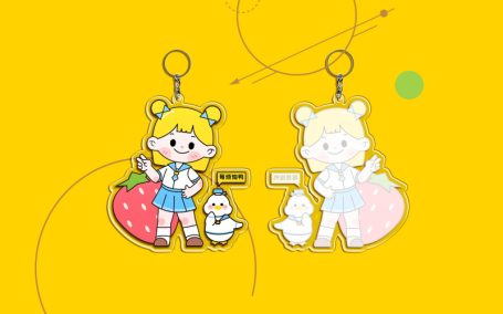 简约卡通艺术文创异形亚克力透明挂件钥匙扣样机