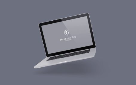 浮动的MacBook Pro天然版和粘土版样机
