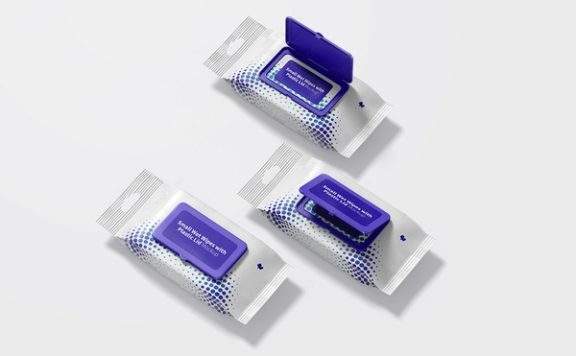 小号款塑料盖式湿巾包装袋样机