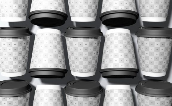 咖啡奶茶饮品外卖纸杯小杯包装样机