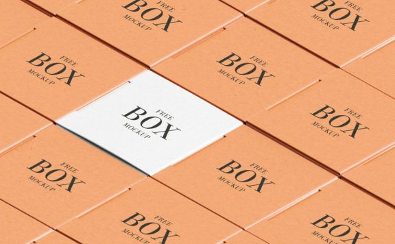 高端正方形方盒包装盒纸盒阵列摆放样机