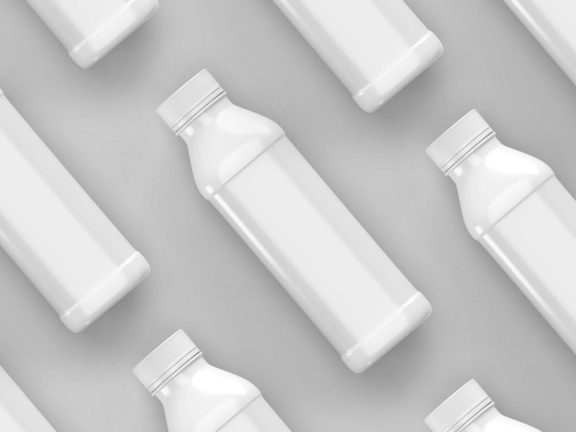 多角度果汁饮料方形塑料瓶包装样机