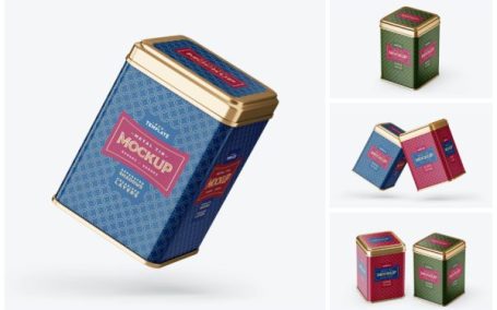 超绝方形铁罐子 PSD 样机素材