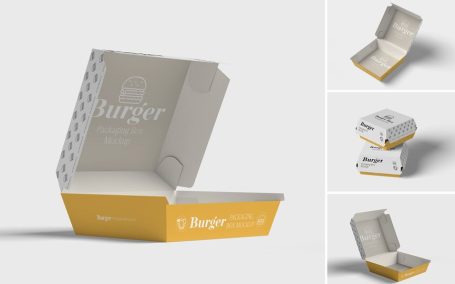 汉堡包装盒PSD样机素材