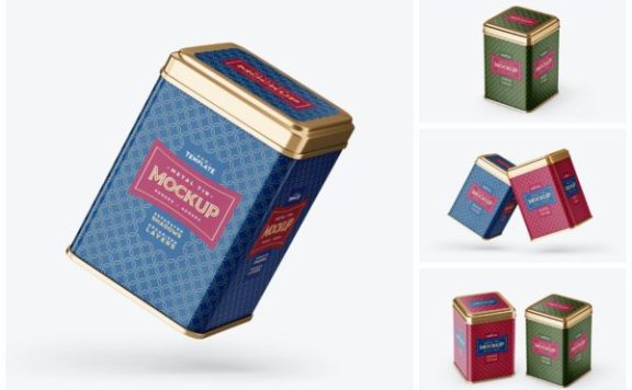 超绝方形铁罐子 PSD 样机素材