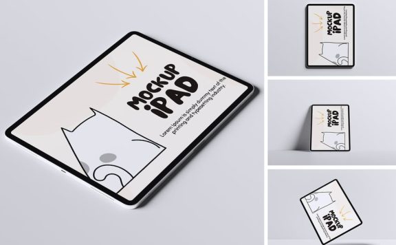 带层次的 iPad 模型 PSD 样机素材