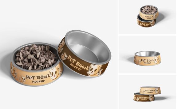 宠物喂食碗样机 PSD 素材
