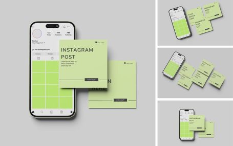 Instagram Post模型样机 (PSD,PDF)
