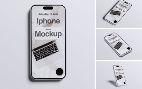 iPhone手机模型样机 (PSD,PDF)