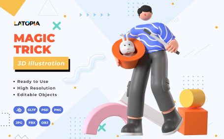 魔术3D插画 (JPG,PNG,PSD,Blend,FBX,OBJ)