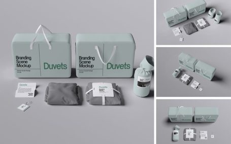 公司品牌模型场景样机 (PSD,PDF)