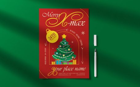 圣诞快乐传单模板海报模板 (PSD)