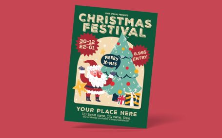 圣诞派对传单 (AI,EPS,PSD)