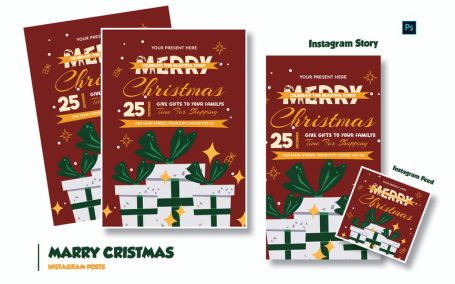 赠送圣诞节传单模板 (PSD)