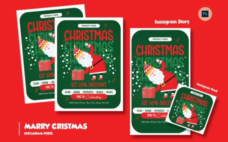 圣诞节传单模板 (PSD)