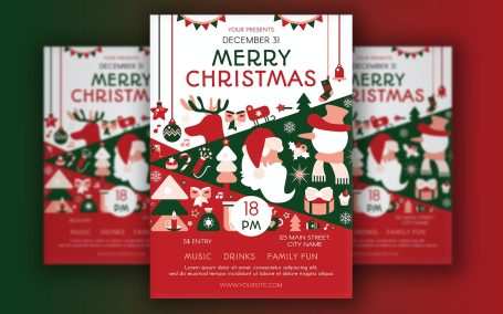 圣诞晚会海报 (AI,JPG,PNG,PSD)