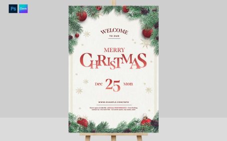圣诞节海报模板 (PSD)
