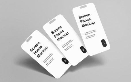 屏幕手机模型样机 (PSD)