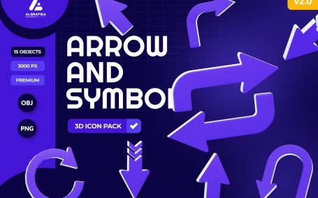 箭头和符号 3D 图标 (OBJ)