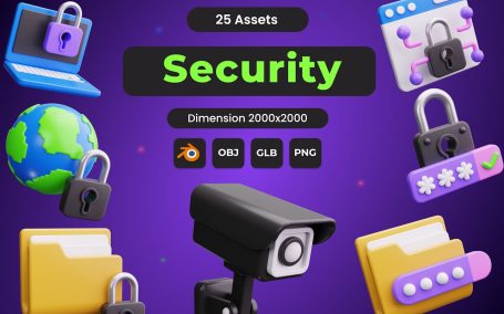 安全 3D 图标 (PNG)