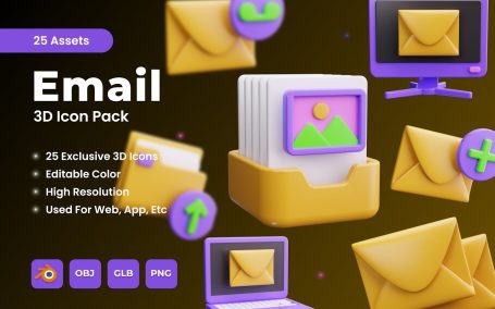 电子邮件 3D 图标 (PNG)