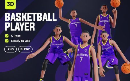 篮球运动员 3D 人物 (PNG,Blend)