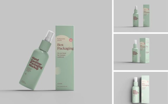 洗手液瓶和盒子模型样机 (PSD)