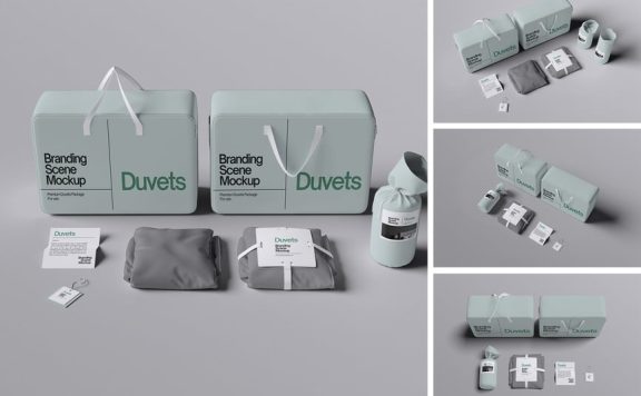 公司品牌模型场景样机 (PSD,PDF)