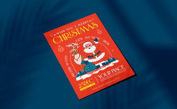 圣诞快乐传单模板海报模板 (PSD)