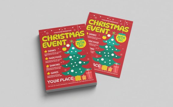 圣诞快乐传单海报模板 (PSD)