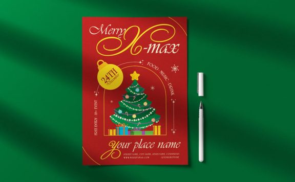 圣诞快乐传单模板海报模板 (PSD)