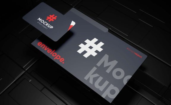 名片和信封模型样机 (PSD)