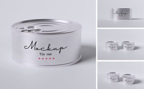 锡易拉罐模拟样机 (PSD,PDF)