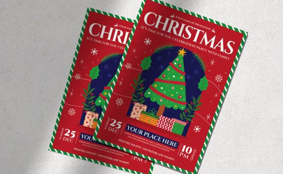 圣诞快乐传单模板海报模板 (PSD)