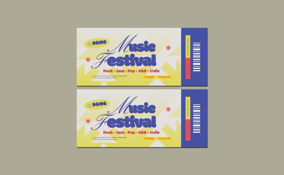 音乐节门票 (PSD)