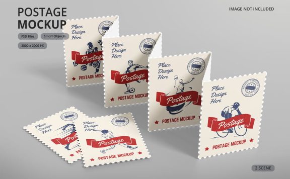 邮票设计展示样机 (PSD)