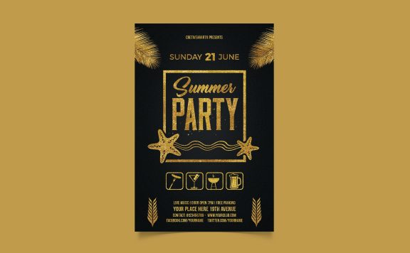 夏季派对传单 (PSD,JPG)