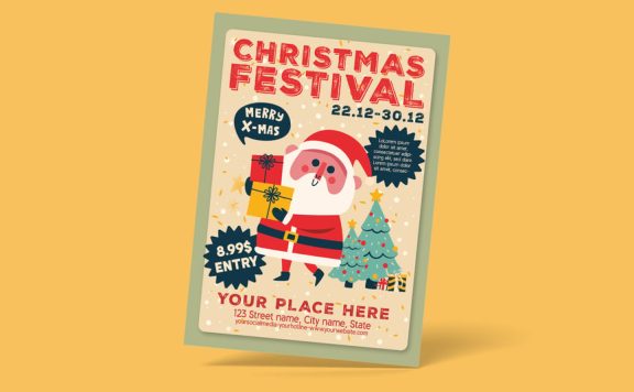 圣诞派对传单 (AI,EPS,PSD)