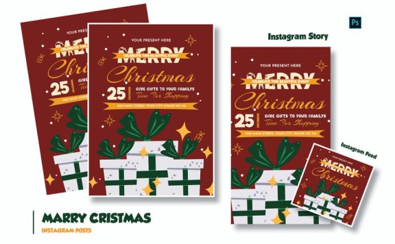 赠送圣诞节传单模板 (PSD)