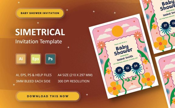 婴儿洗澡业务海报 (AI,EPS,PSD)