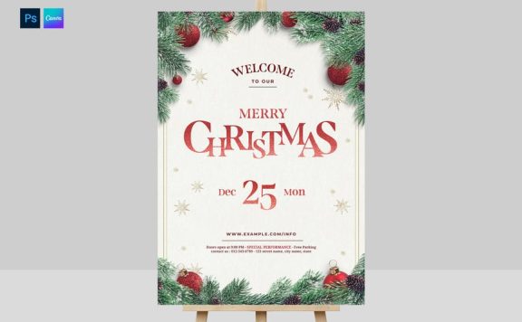 圣诞节海报模板 (PSD)