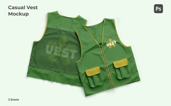 休闲背心模型样机 (PSD)