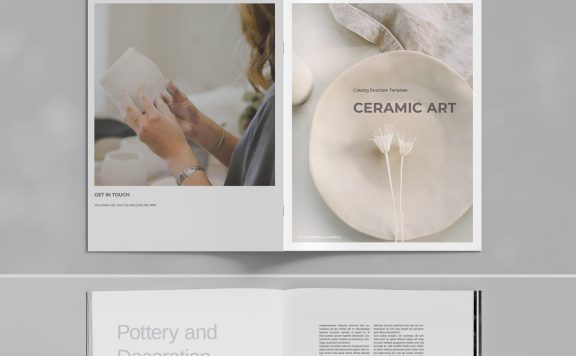 陶瓷艺术作品集目录宣传册布局 (INDD)