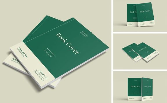 书籍封面模型样机 (PSD,PDF)